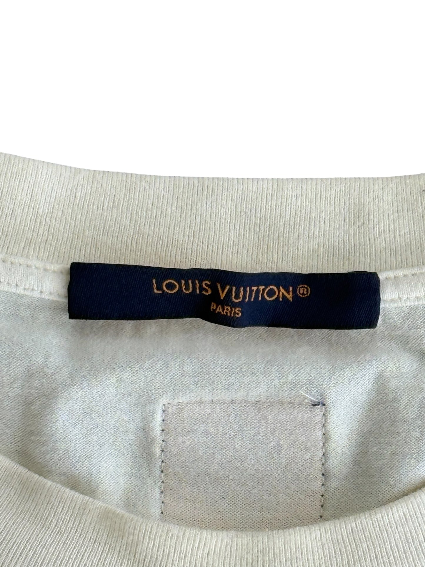 Louis Vuitton White & Blue Le Monde Est A Vous T-Shirt