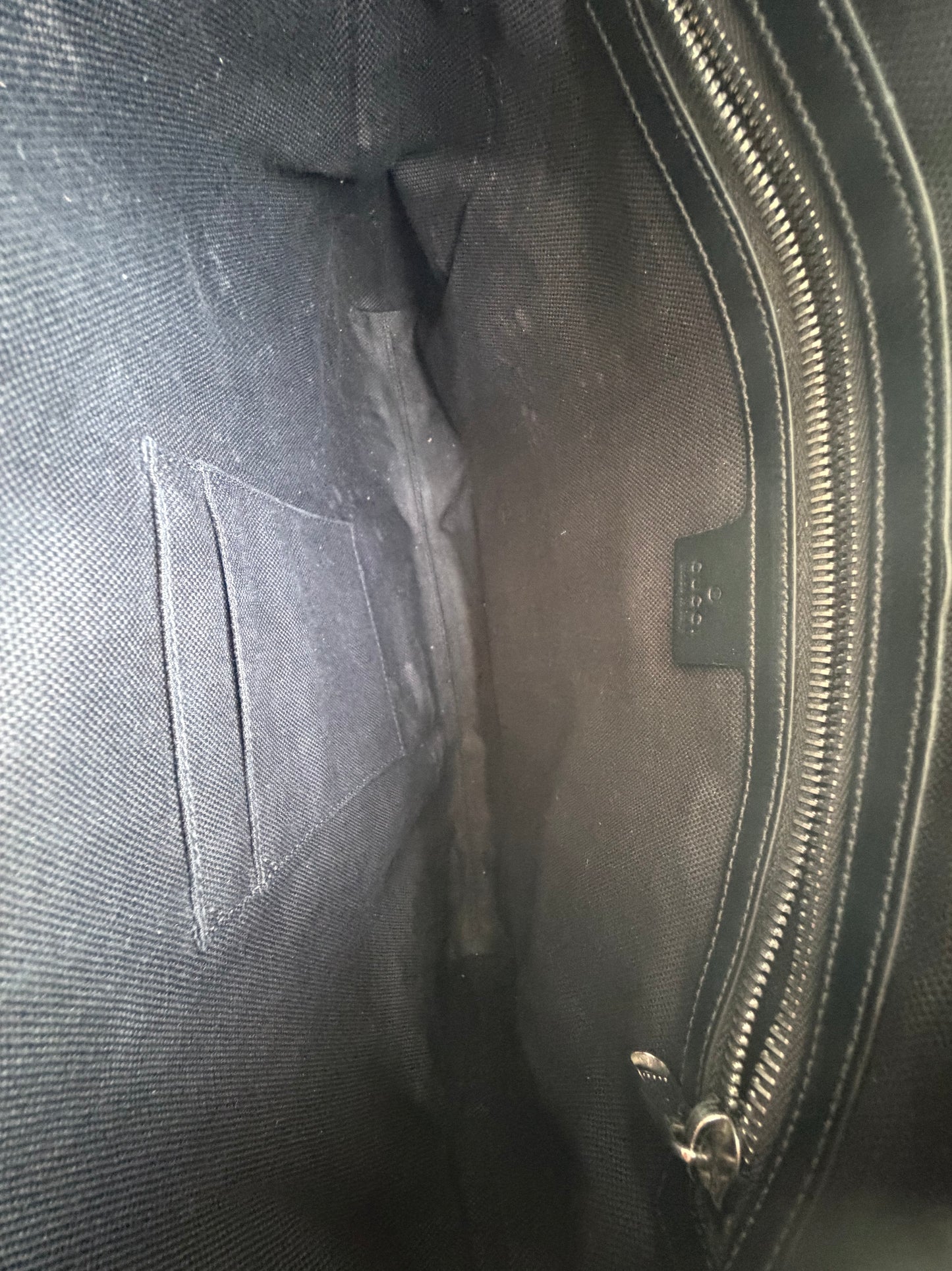Gucci Black GG Supreme Monogram Messenger Bag