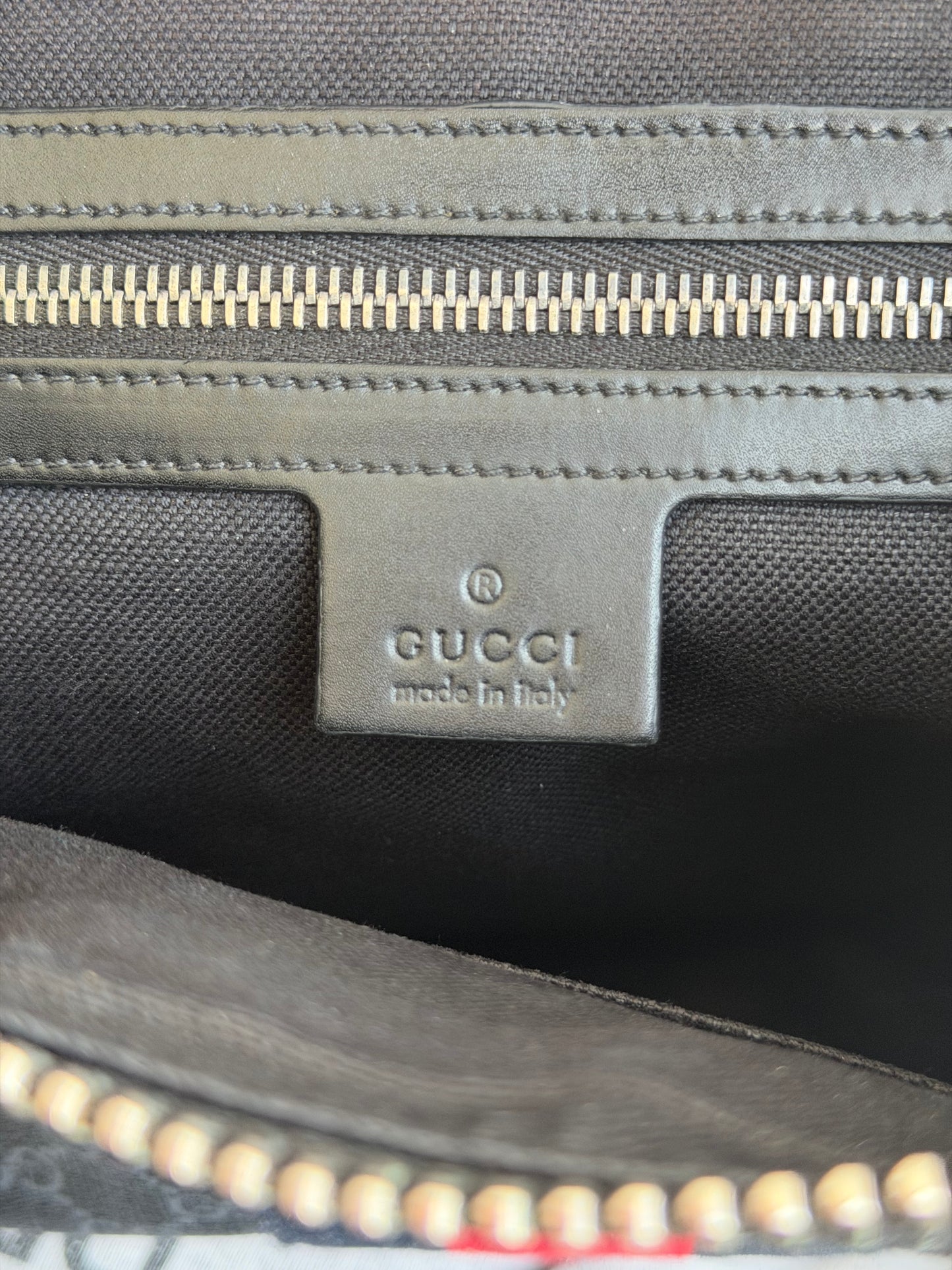 Gucci Black GG Supreme Monogram Messenger Bag