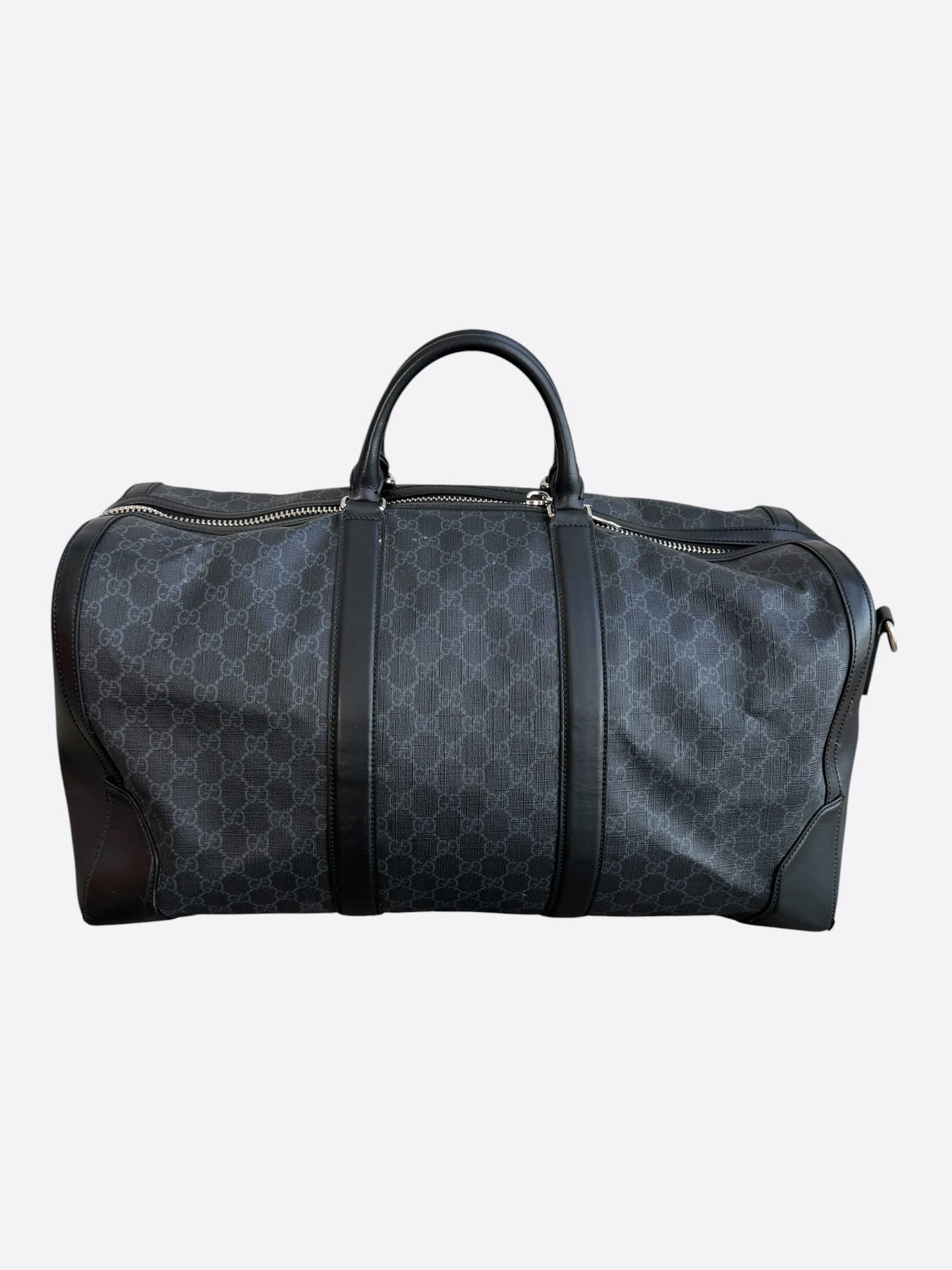 Gucci Black GG Monogram Large Duffel Bag