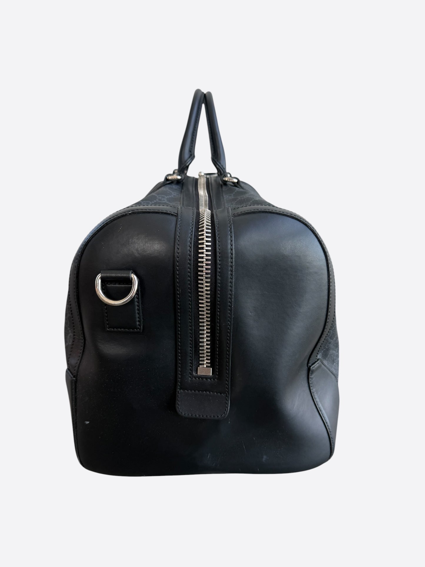 Gucci Black GG Monogram Large Duffel Bag