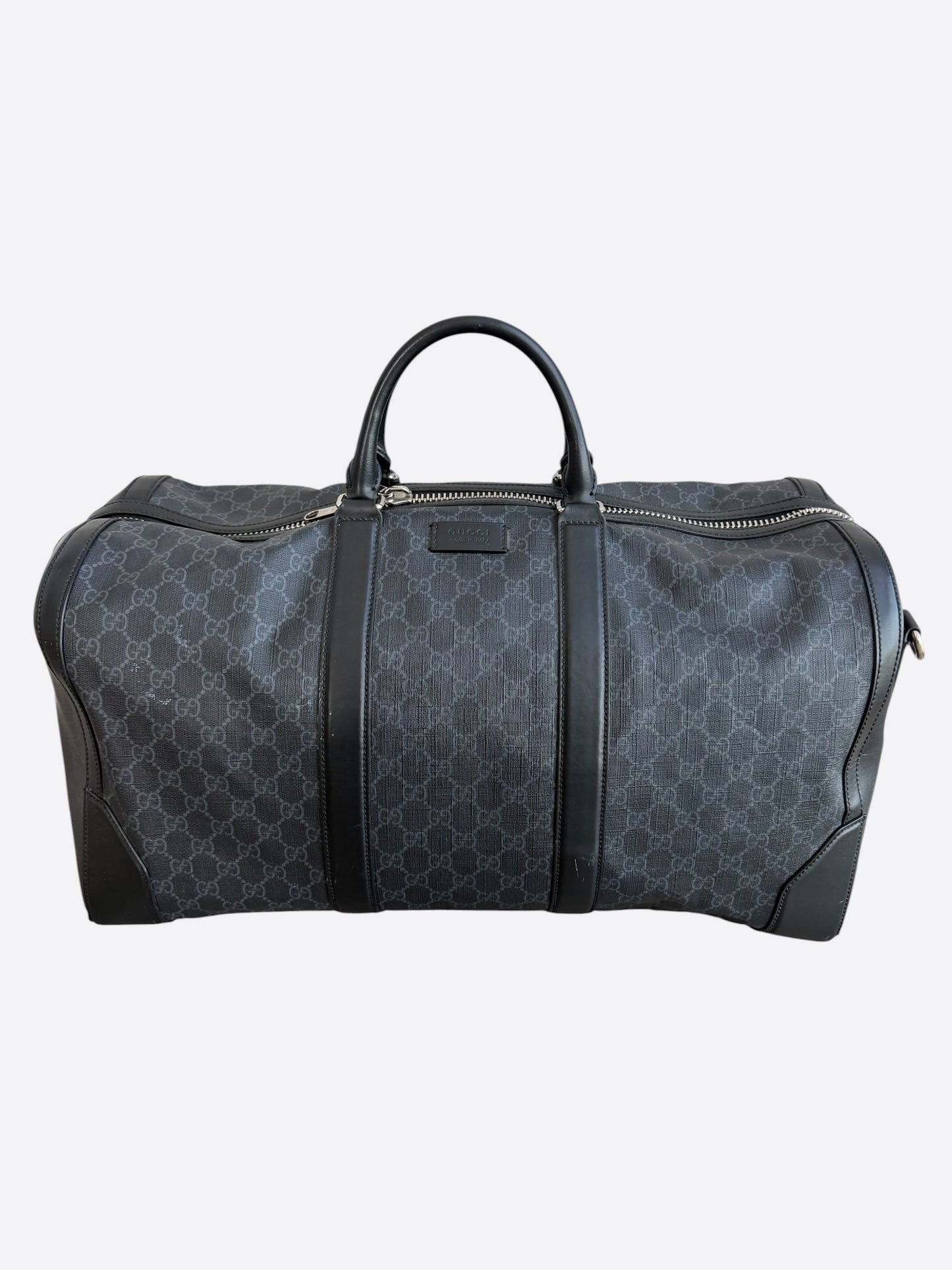 Gucci Black GG Monogram Large Duffel Bag