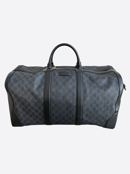 Gucci Black GG Monogram Large Duffel Bag