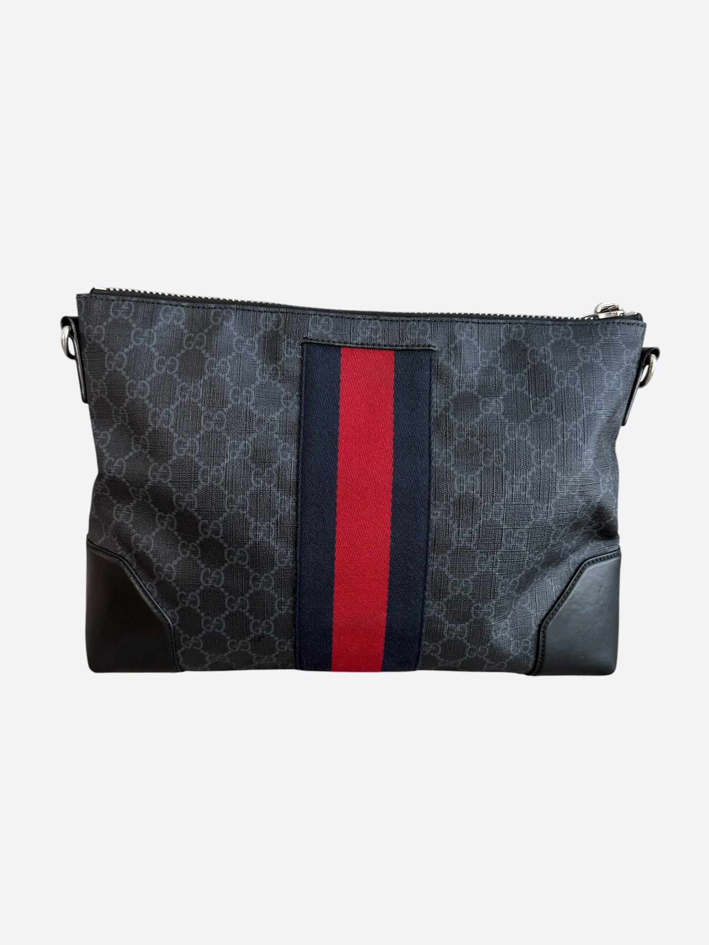 Gucci Black GG Supreme Monogram Messenger Bag