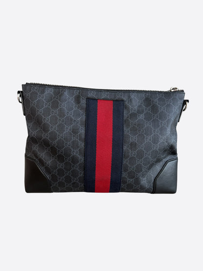 Gucci Black GG Supreme Monogram Messenger Bag