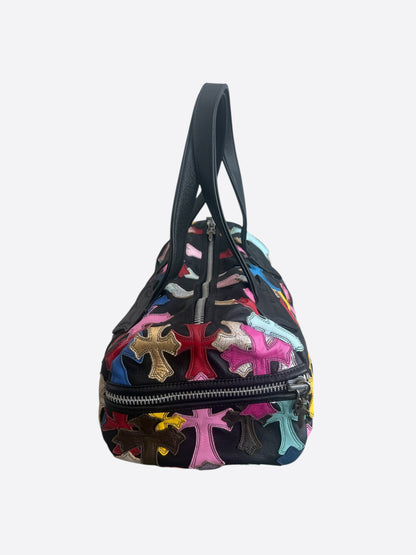 Chrome Hearts Black & Multicolor Leather Cross Patch Duffel Bag