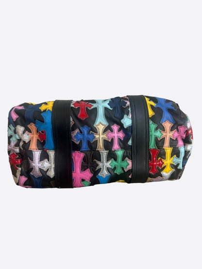 Chrome Hearts Black & Multicolor Leather Cross Patch Duffel Bag