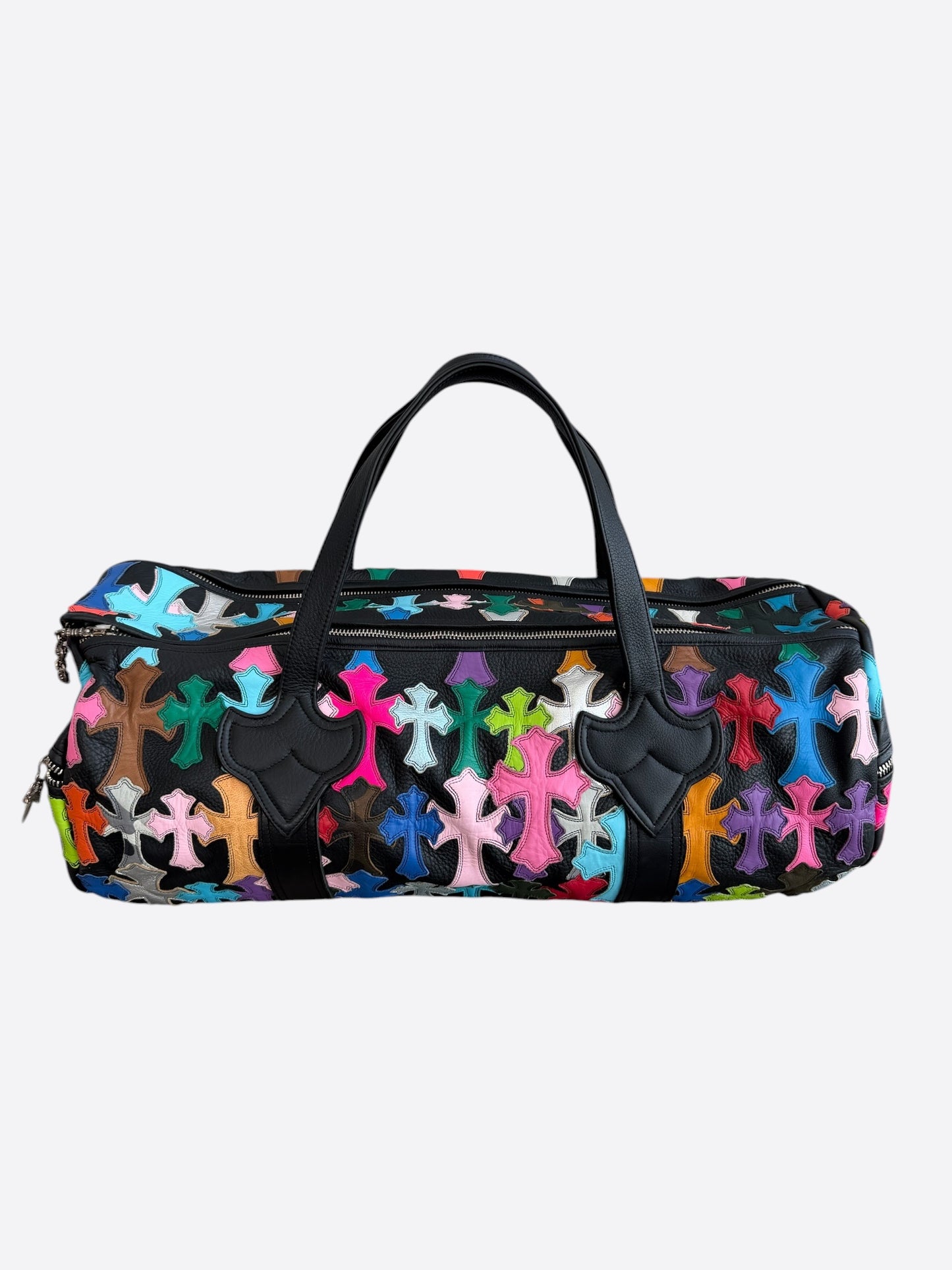 Chrome Hearts Black & Multicolor Leather Cross Patch Duffel Bag