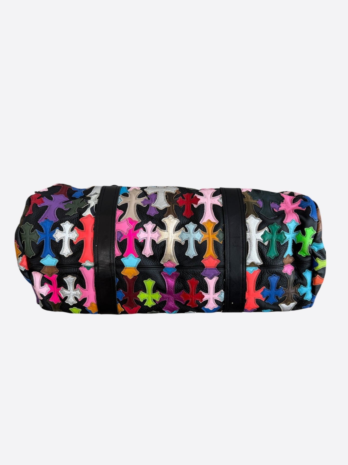 Chrome Hearts Black & Multicolor Leather Cross Patch Duffel Bag