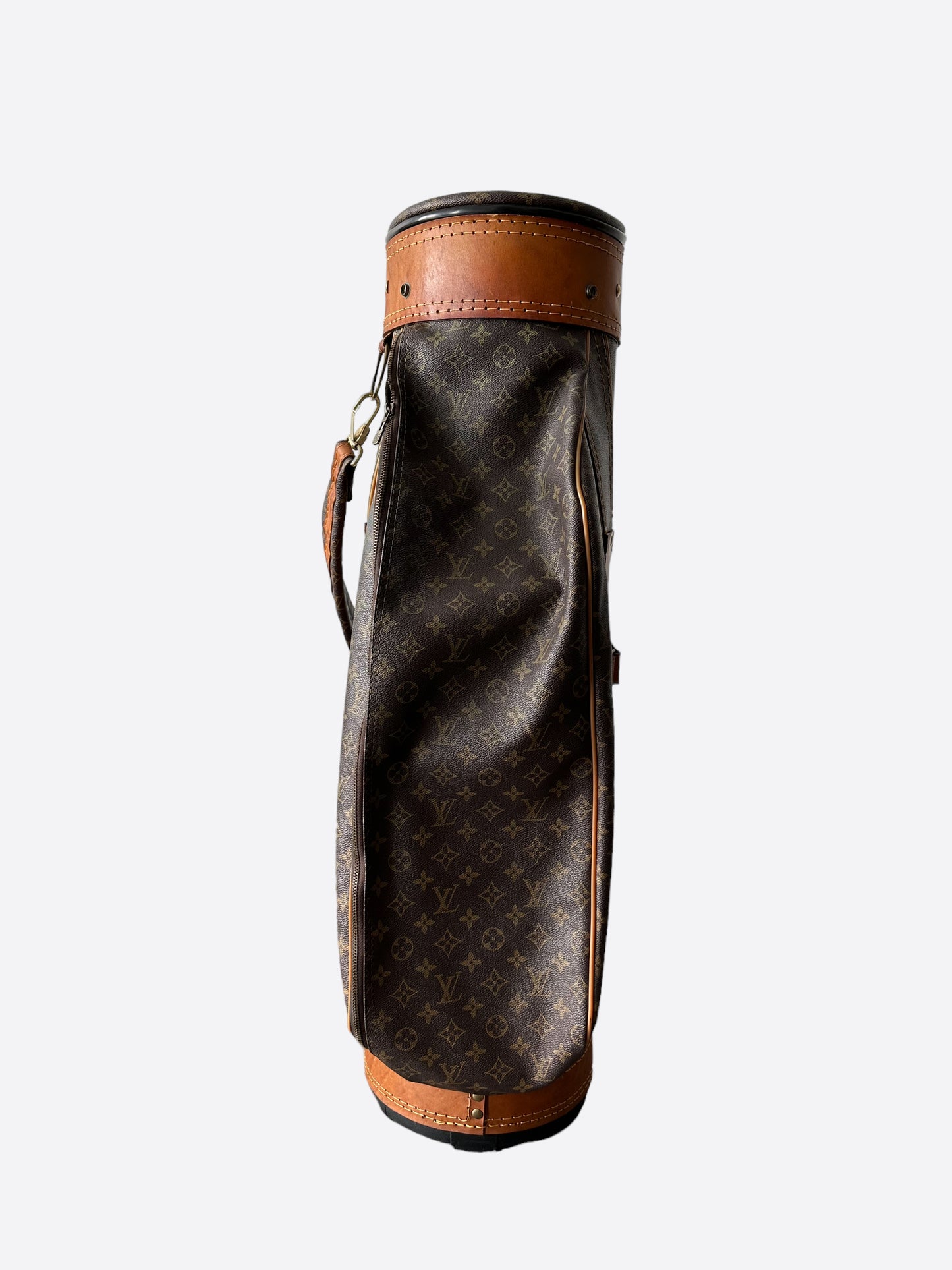 Louis Vuitton Monogram Golf Caddy Bag Brown Leather PVC with cover
