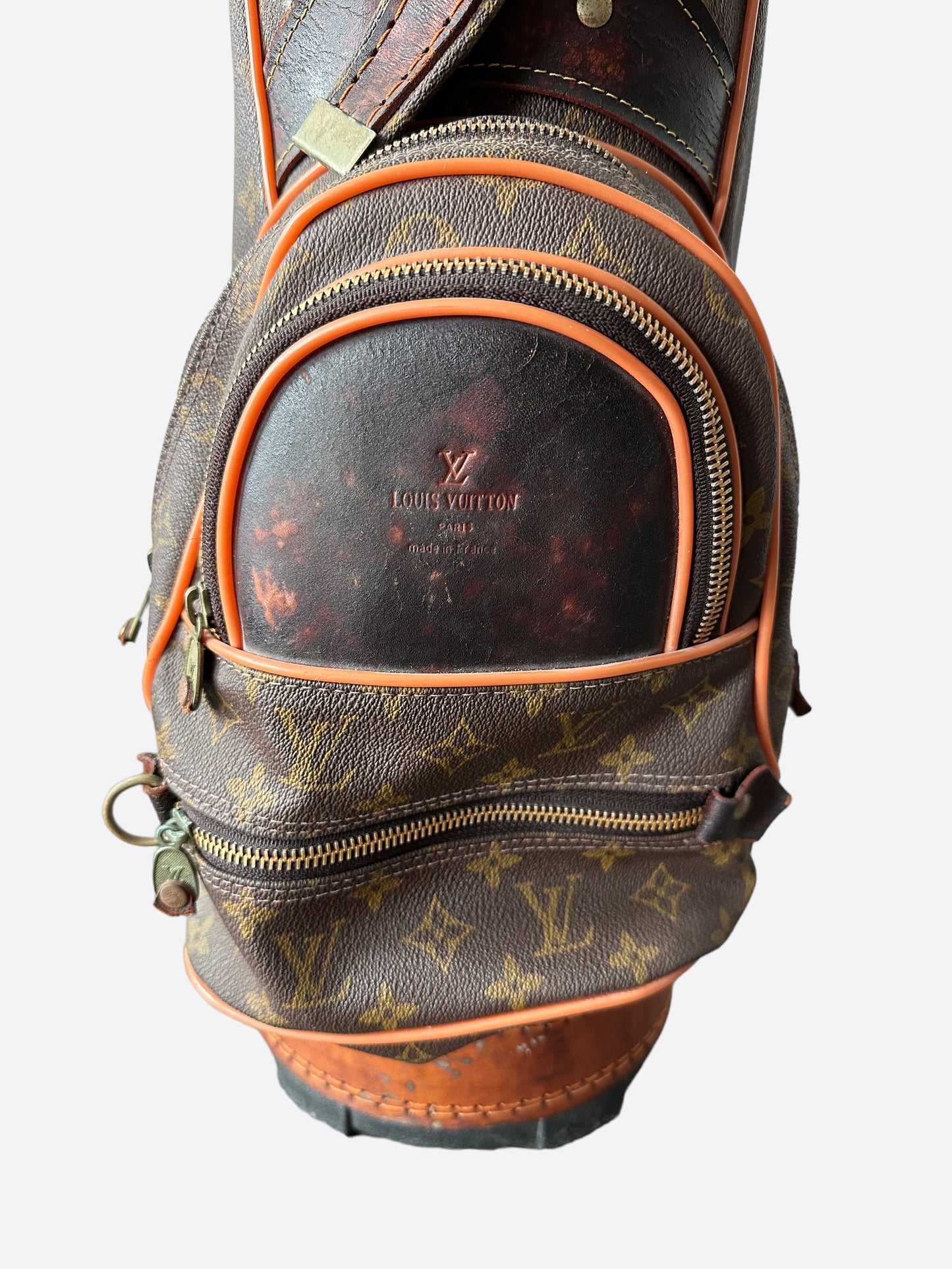 Louis Vuitton Monogram Golf Caddy Bag Brown Leather PVC with cover