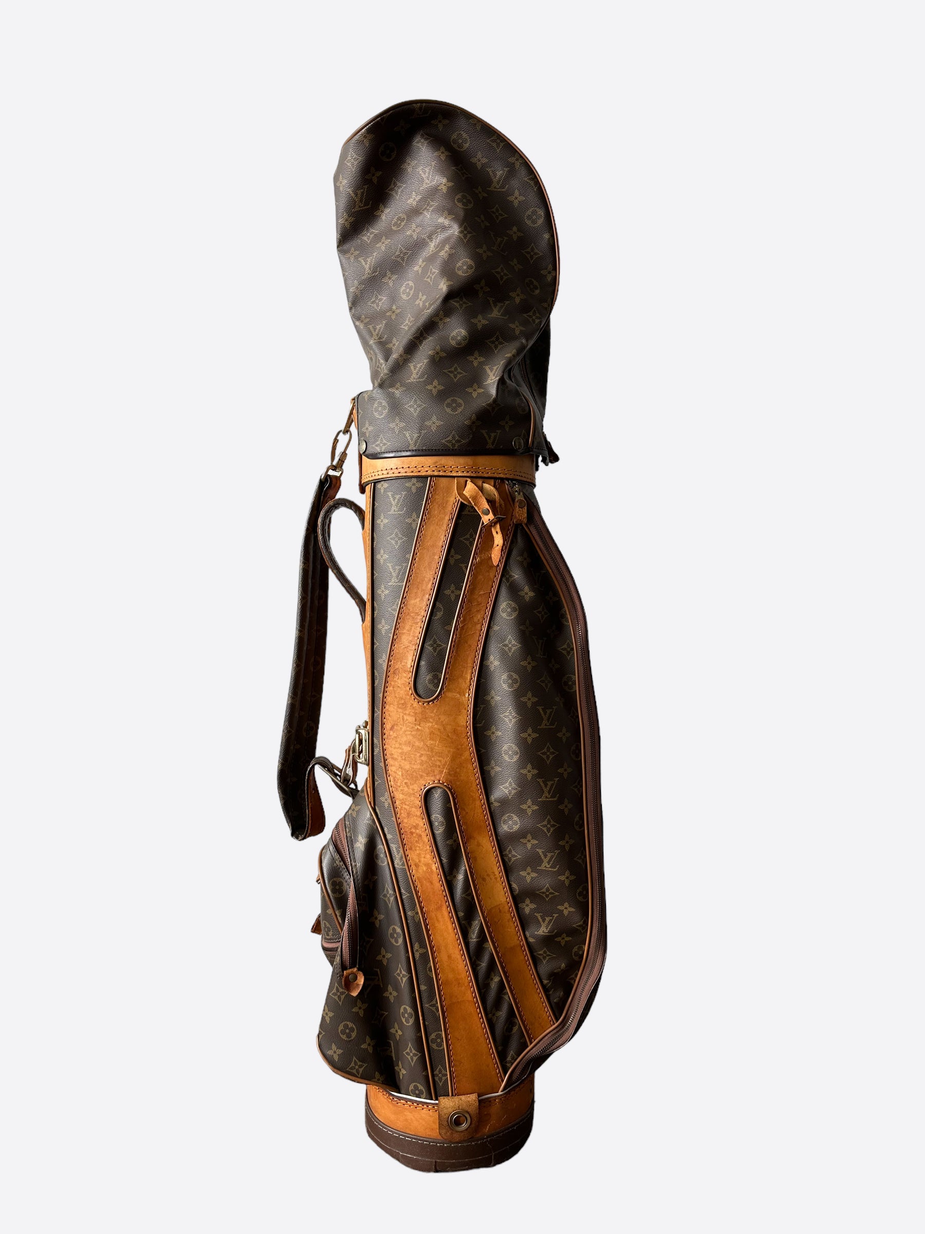 Vintage Brown Leather Golf Bag