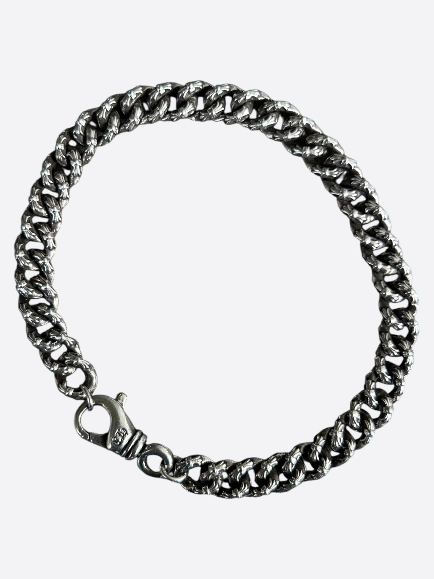 Chrome Hearts Silver Extra Fancy Mini Cuban Bracelet