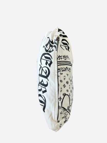 Chrome Hearts White & Black Stencil Pillow