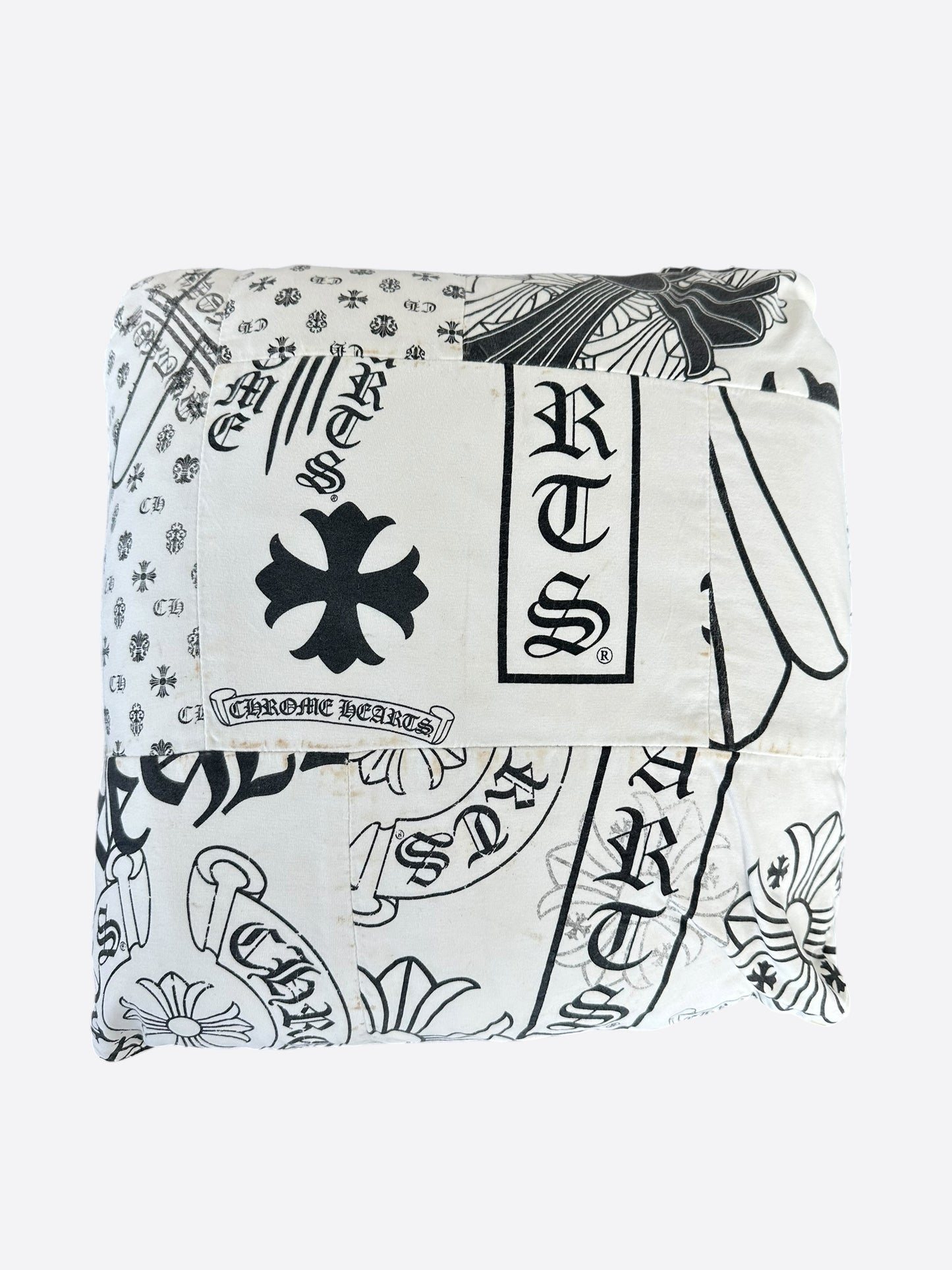 Chrome Hearts White & Black Stencil Pillow