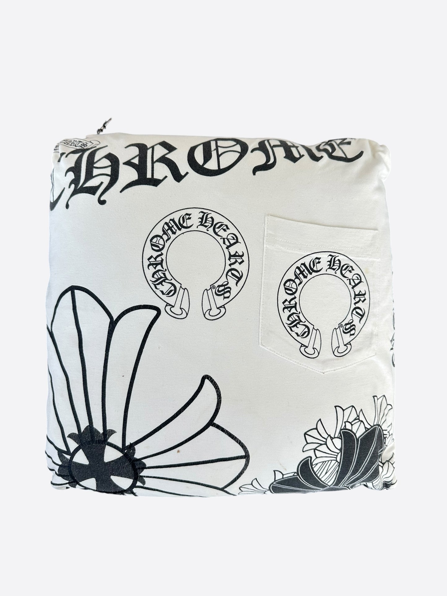 Chrome Hearts White & Black Stencil Pillow
