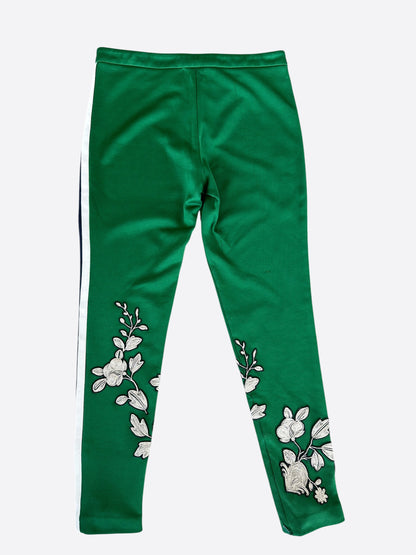 Gucci  Green Floral Striped pants