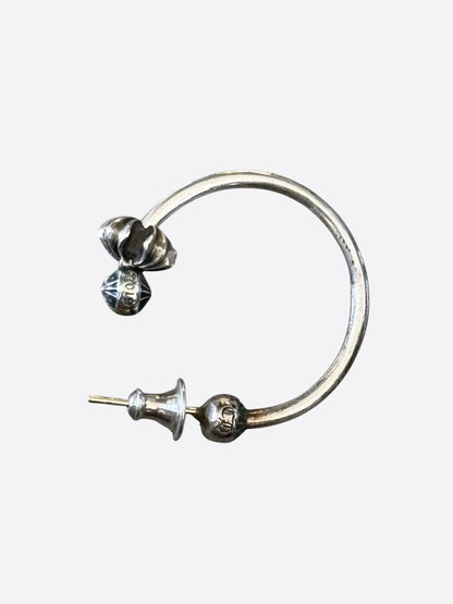 Chrome Hearts Silver Spinner Hoop Earrings