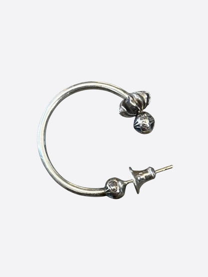 Chrome Hearts Silver Spinner Hoop Earrings