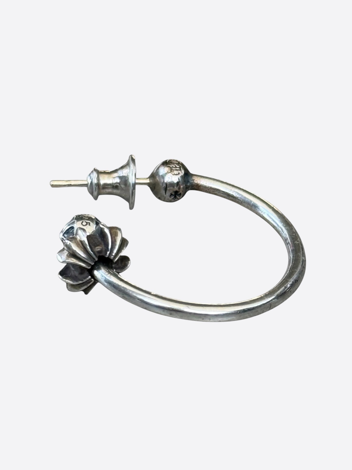 Chrome Hearts Silver Spinner Hoop Earrings