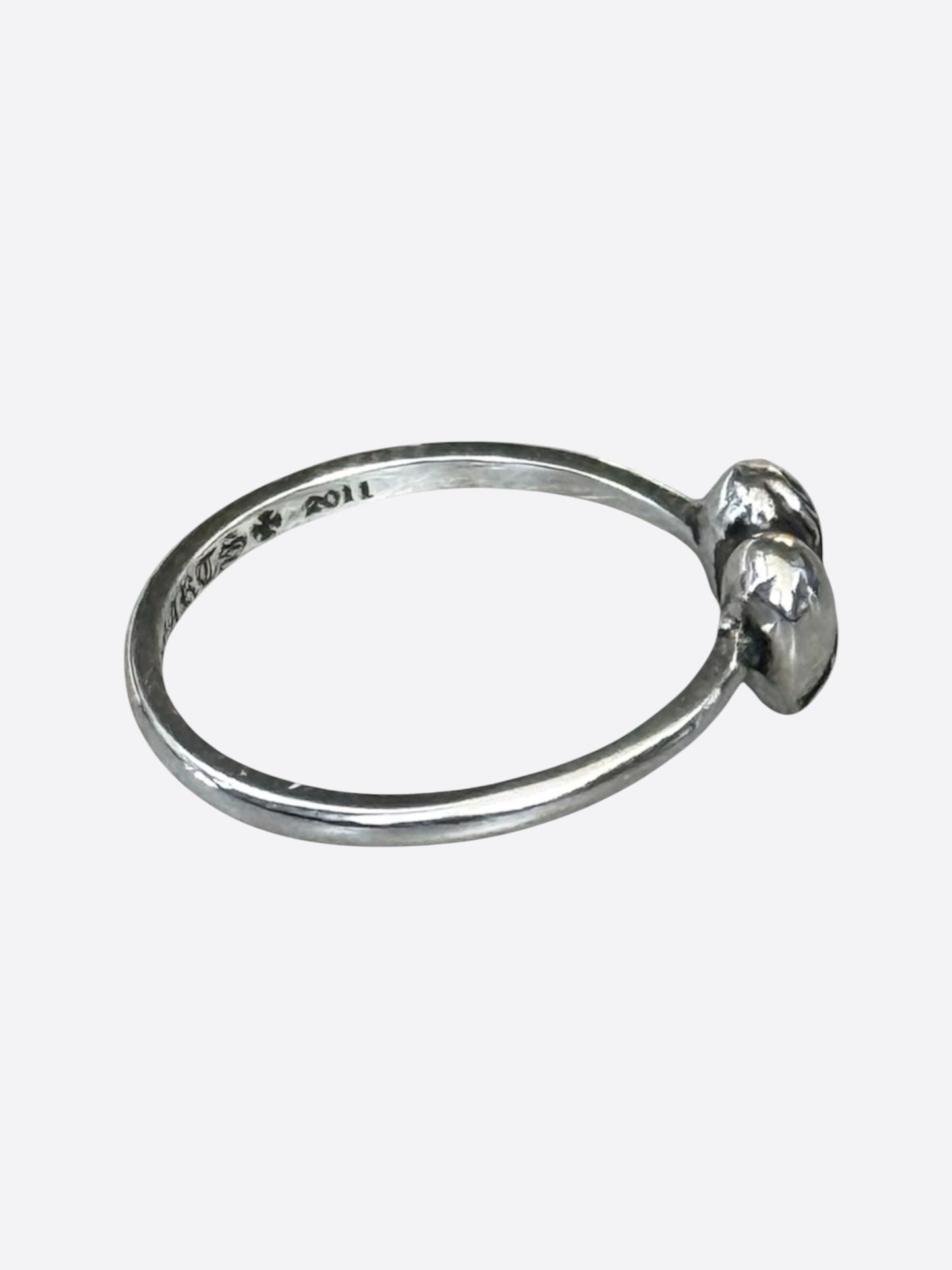 Chrome Hearts Silver Bubblegum Heart Ring