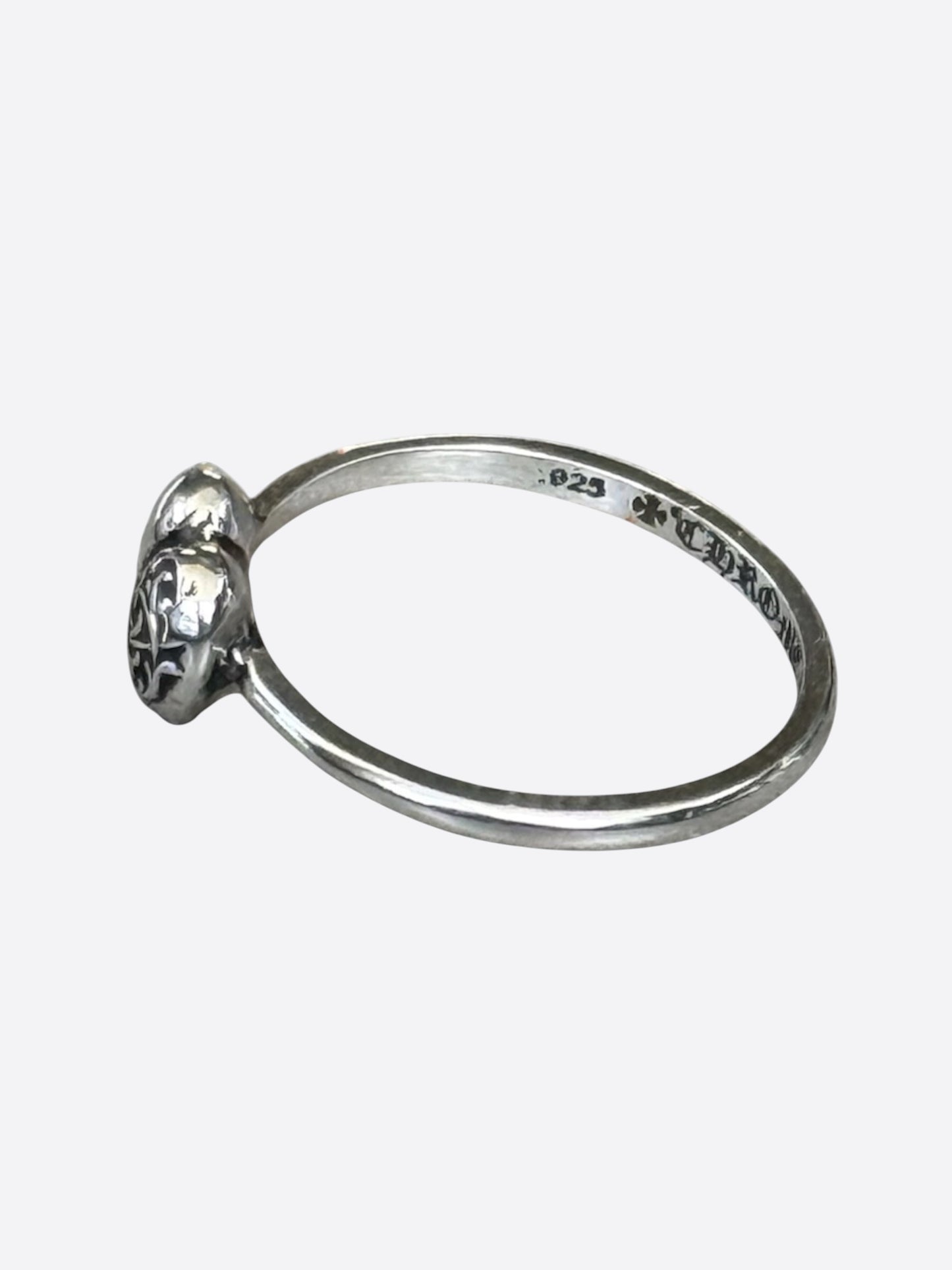 Chrome Hearts Silver Bubblegum Heart Ring