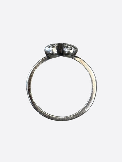 Chrome Hearts Silver & Diamond Bubblegum Heart Ring