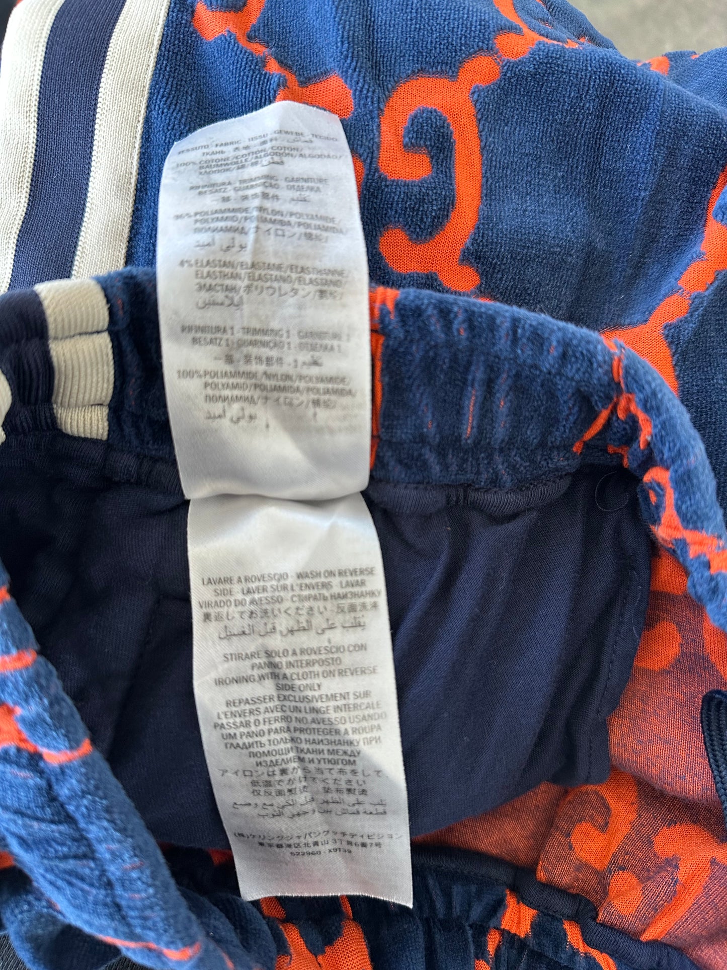 Gucci Navy & Red Chenille GG Monogram Jacquard Track Pants