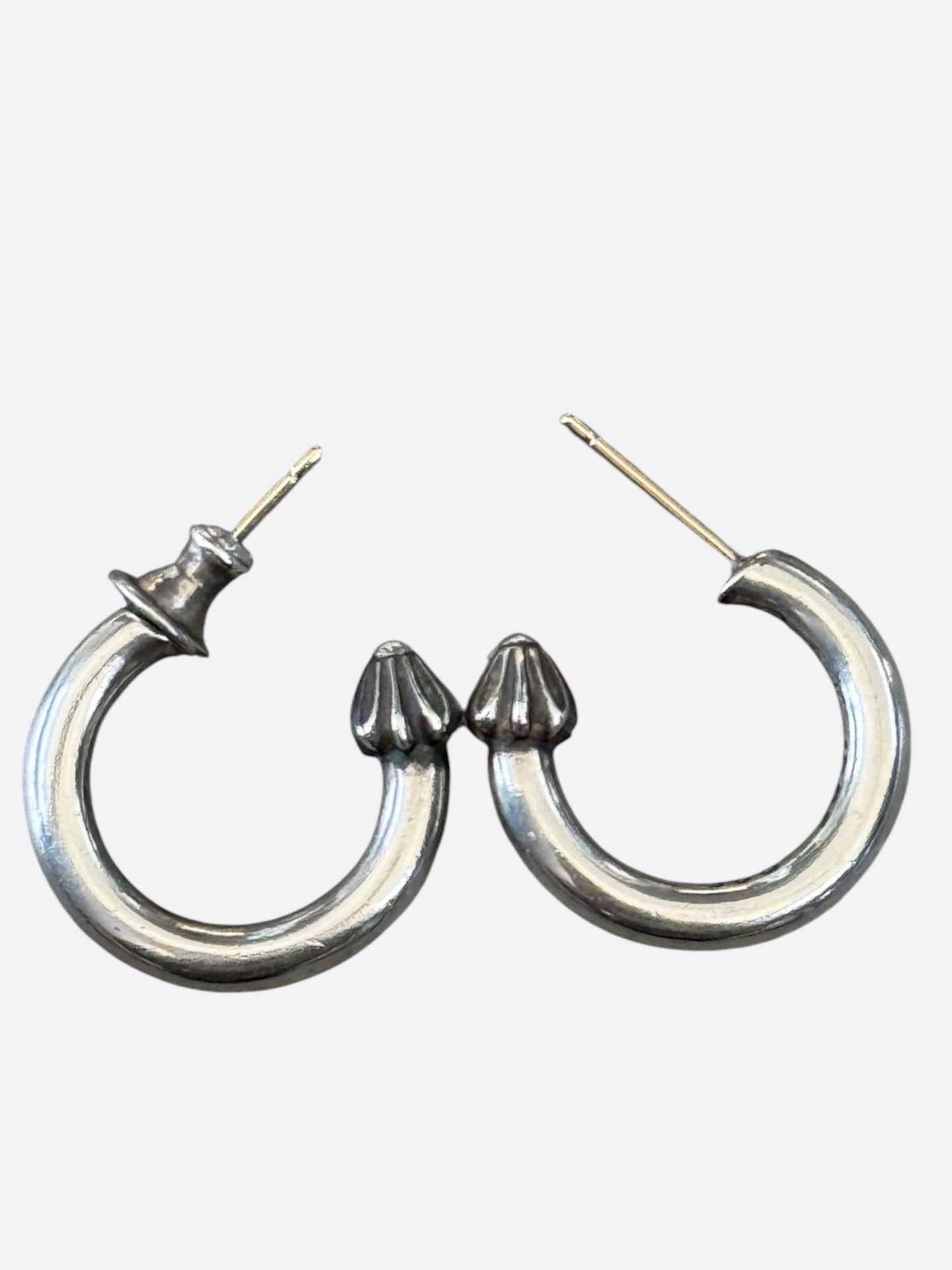 Chrome Hearts Silver Hoop Earrings