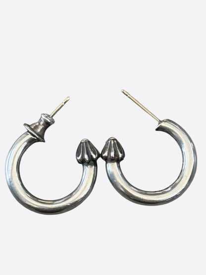 Chrome Hearts Silver Hoop Earrings