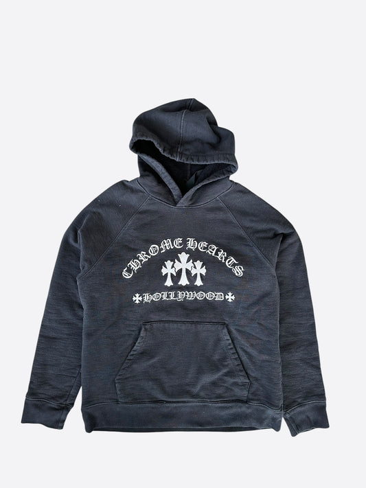 Chrome Hearts Black & White Triple Cross Embroidered Hoodie