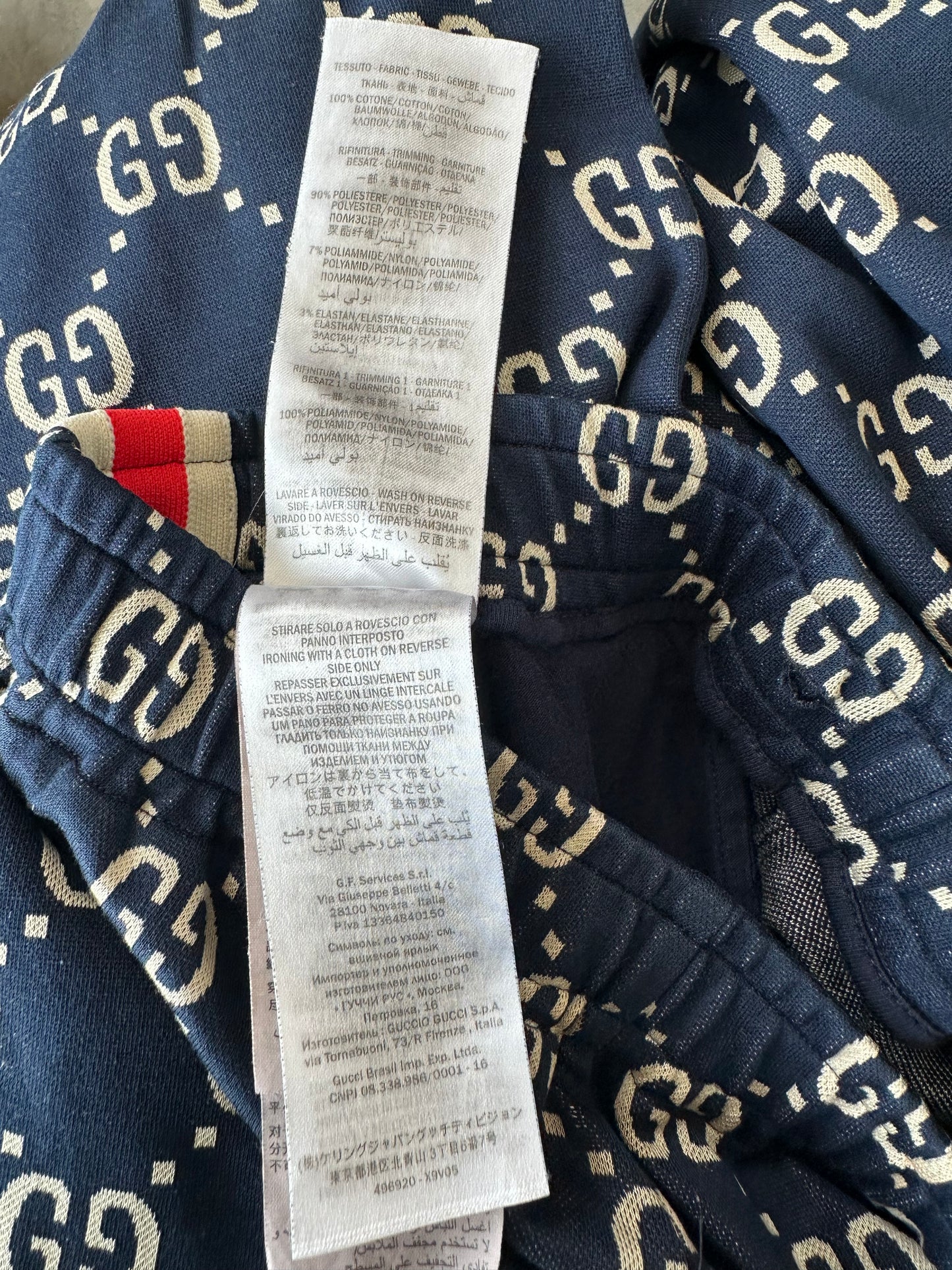 Gucci Blue & White GG Monogram Trackpants