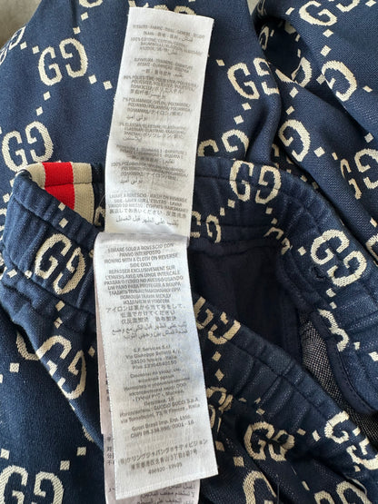 Gucci Blue & White GG Monogram Trackpants