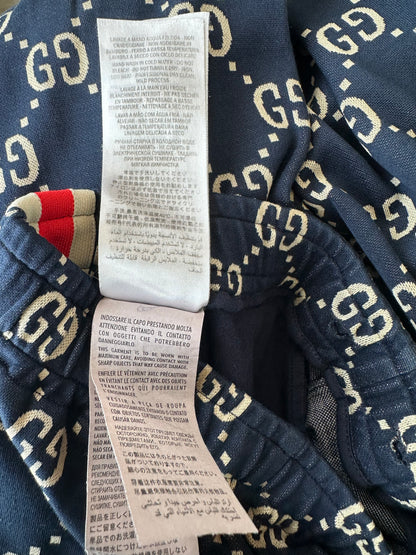 Gucci Blue & White GG Monogram Trackpants