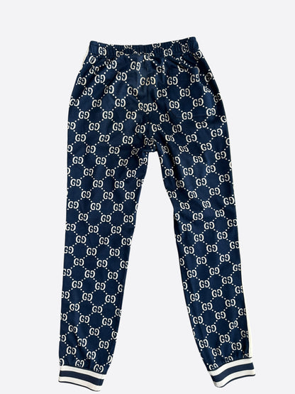Gucci Blue & White GG Monogram Trackpants