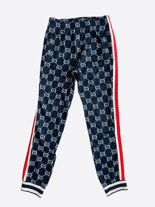 Gucci Blue & White GG Monogram Trackpants