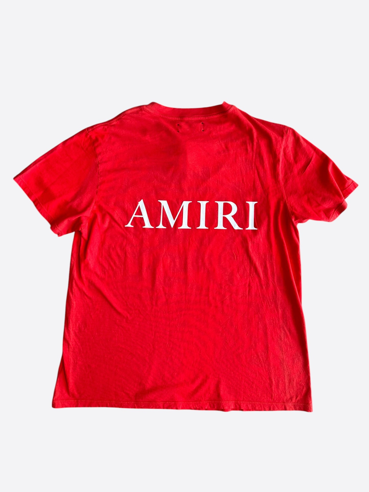 Amiri Red & White MA Core Logo T-Shirt