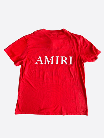 Amiri Red & White MA Core Logo T-Shirt