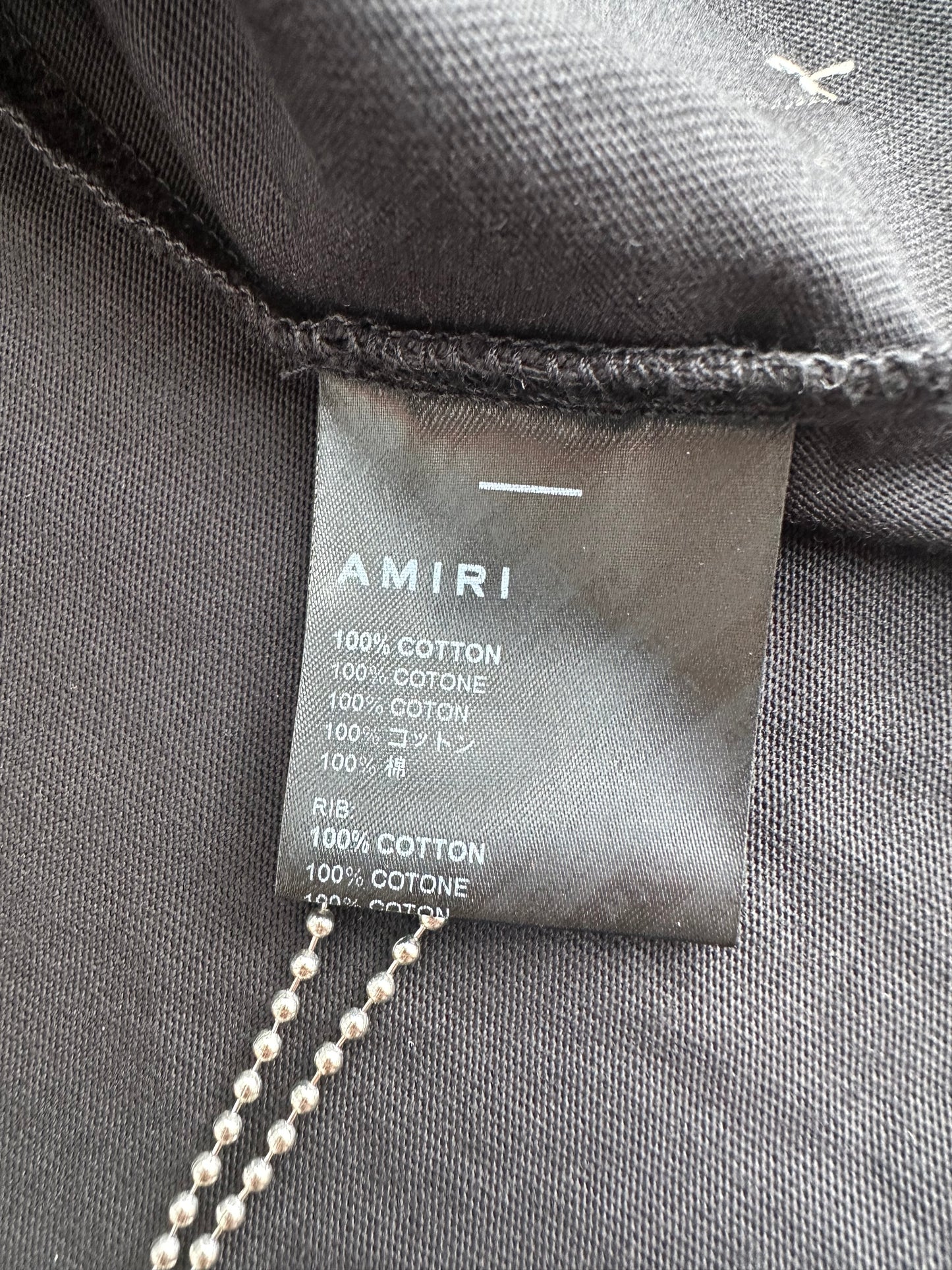 Amiri Black & White Stitch Logo T-Shirt