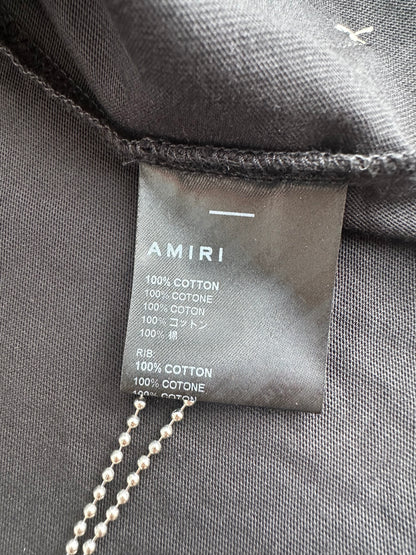 Amiri Black & White Stitch Logo T-Shirt