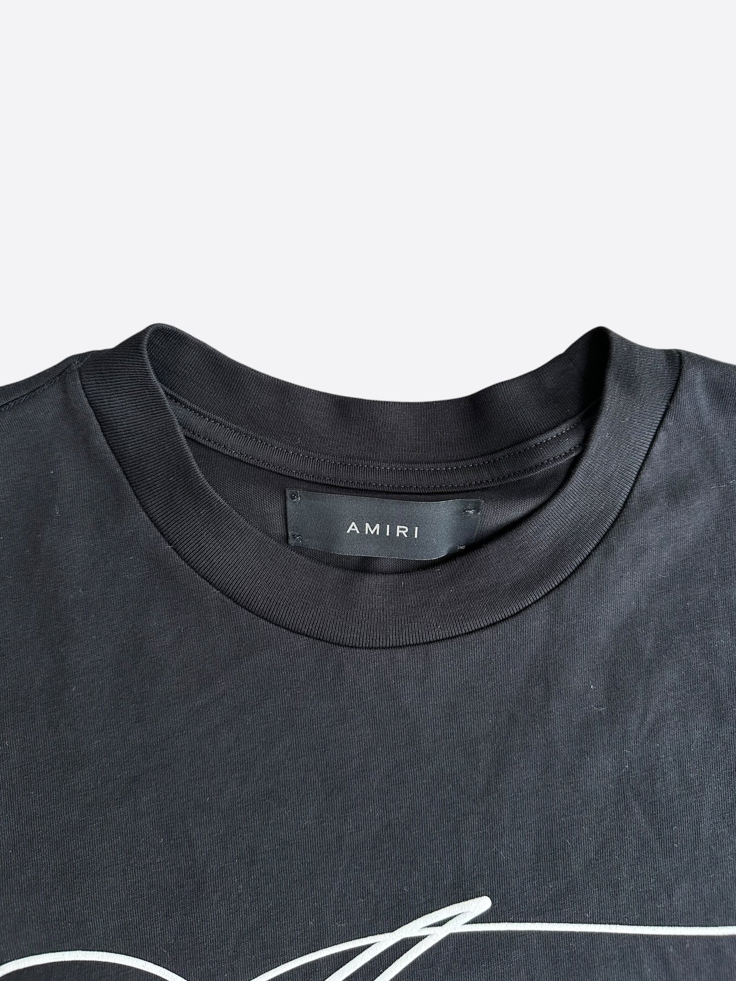 Amiri Black & White Stitch Logo T-Shirt