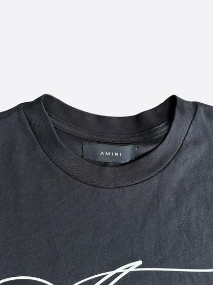 Amiri Black & White Stitch Logo T-Shirt