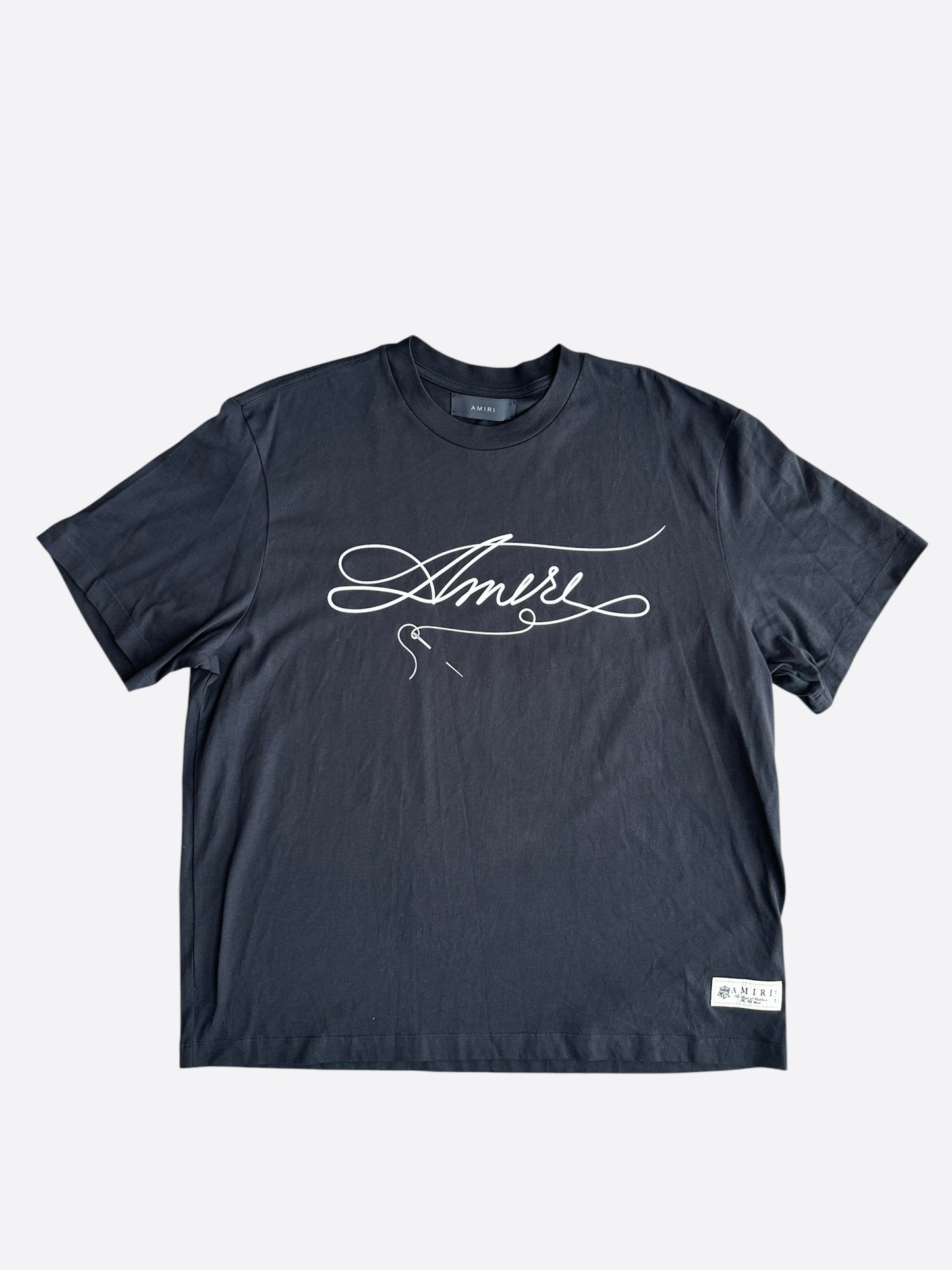 Amiri Black & White Stitch Logo T-Shirt