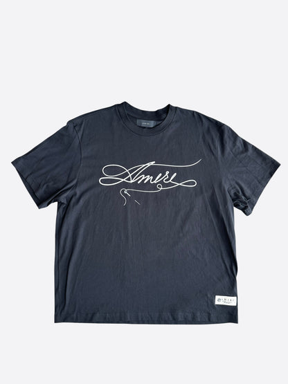 Amiri Black & White Stitch Logo T-Shirt