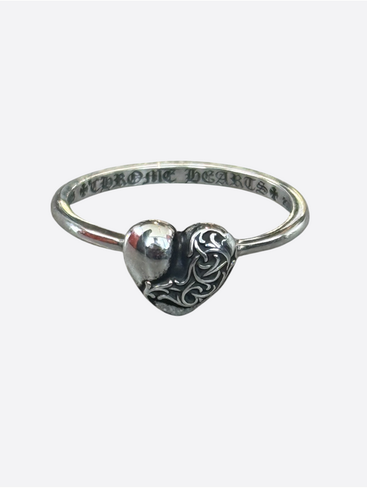 Chrome Hearts Silver Bubblegum Heart Ring