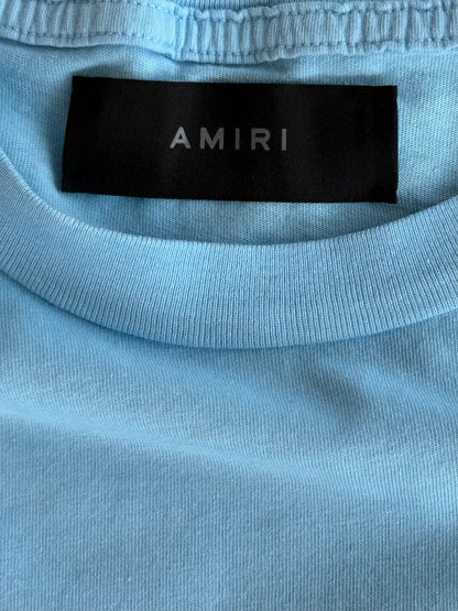 Amiri Blue & White Dragon Logo T-Shirt