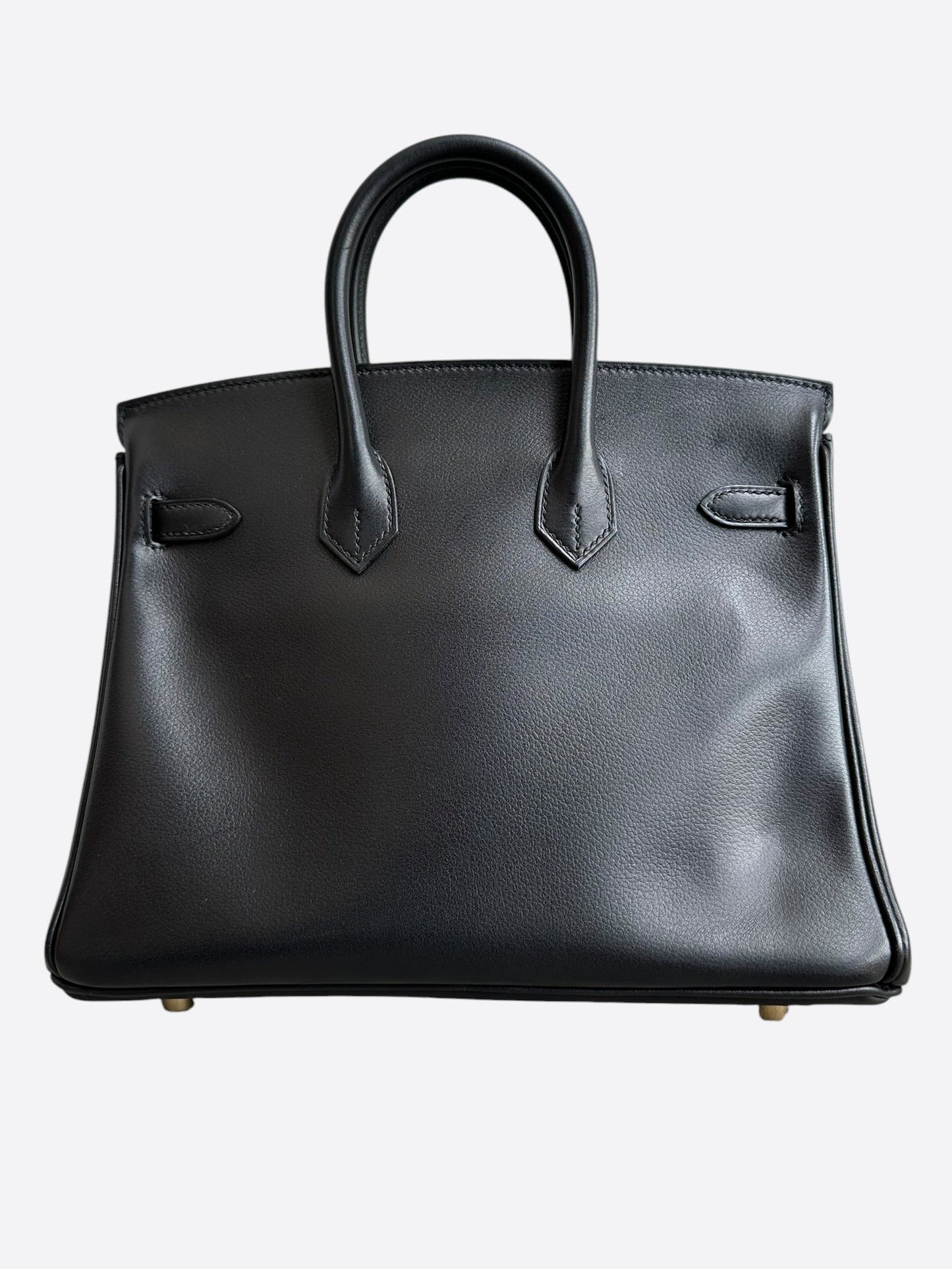 Hermes Black Evergrain & Gold Hardware Birkin 25