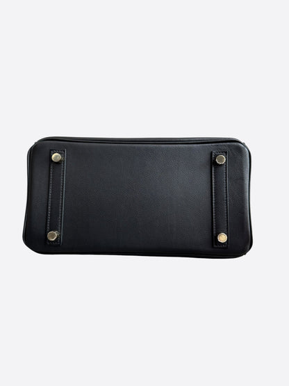 Hermes Black Evergrain & Gold Hardware Birkin 25