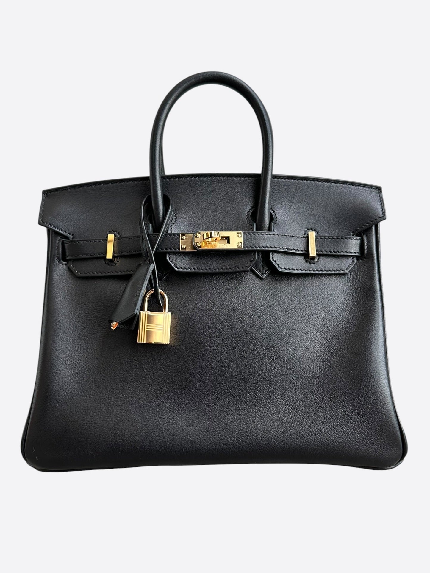 Hermes Black Evergrain & Gold Hardware Birkin 25