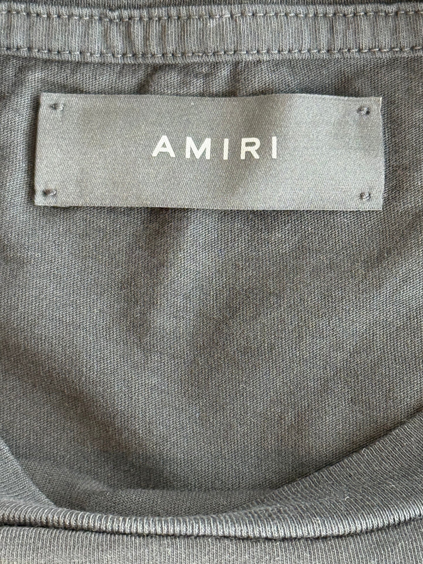 Amiri Faded Black & Yellow Track Logo T-Shirt